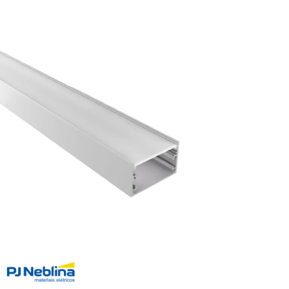 Perfil De Sobrepor C/ Mola 50Mmx30Mm Branco Difusor Bc 3Mt - Luminatti