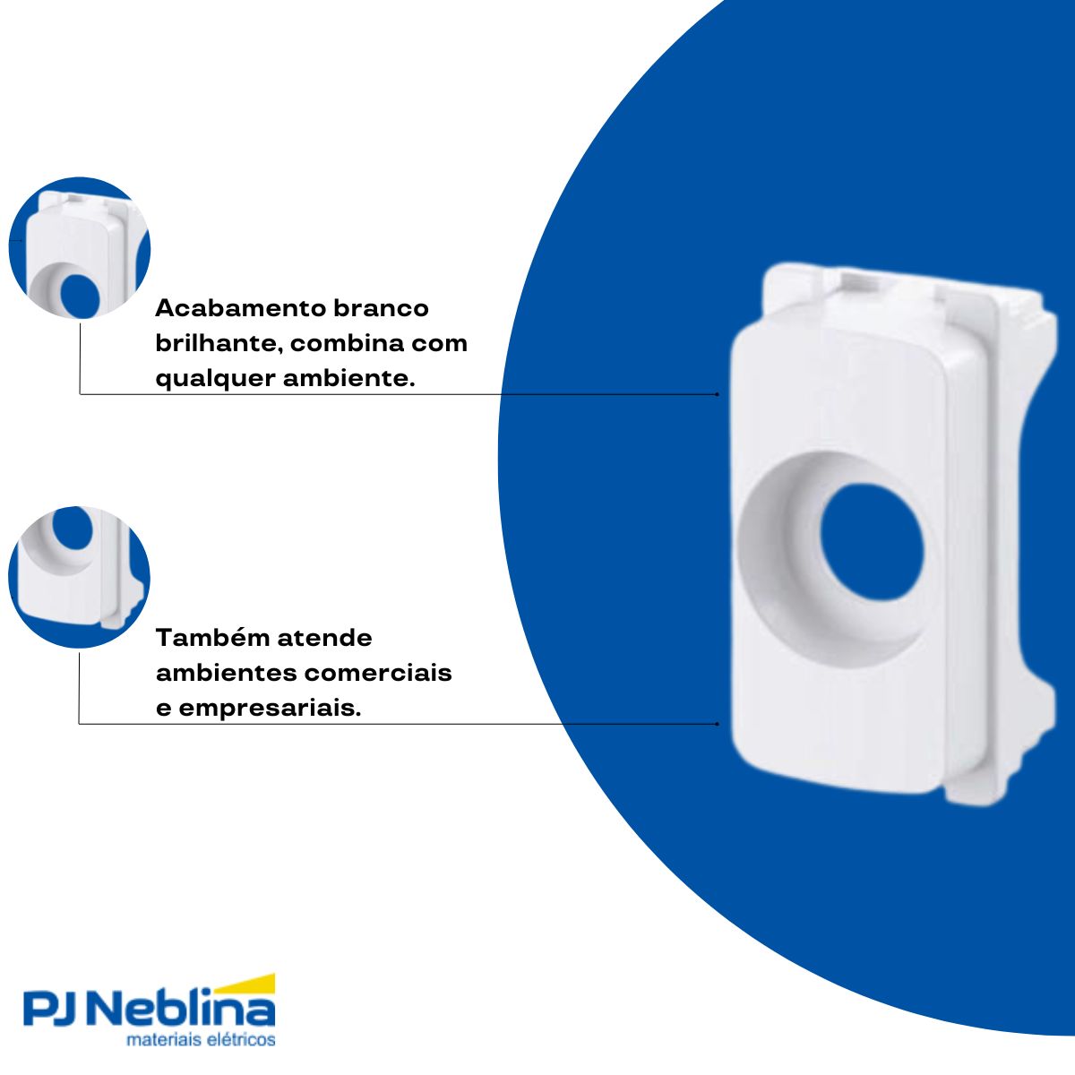 Módulo Saída De Fio 1 Módulo Branco Zeffia - Pial