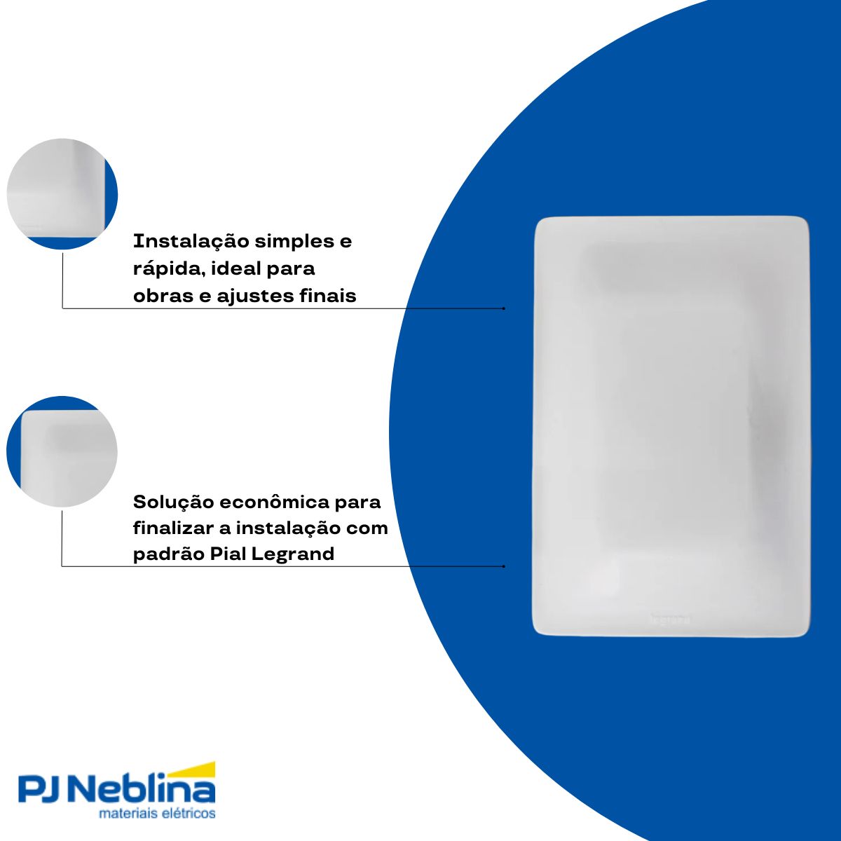 Placa Acabamento 4x2 Cega Bc C/suporte Zeffia