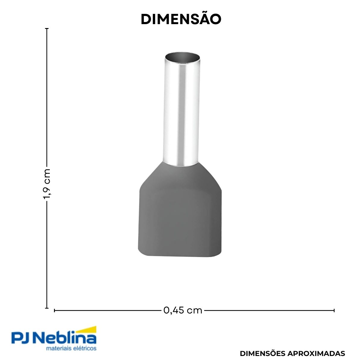 Terminal Tubular (ilhos) Duplo 0,75mm (18awg) Pre-isolado Cz