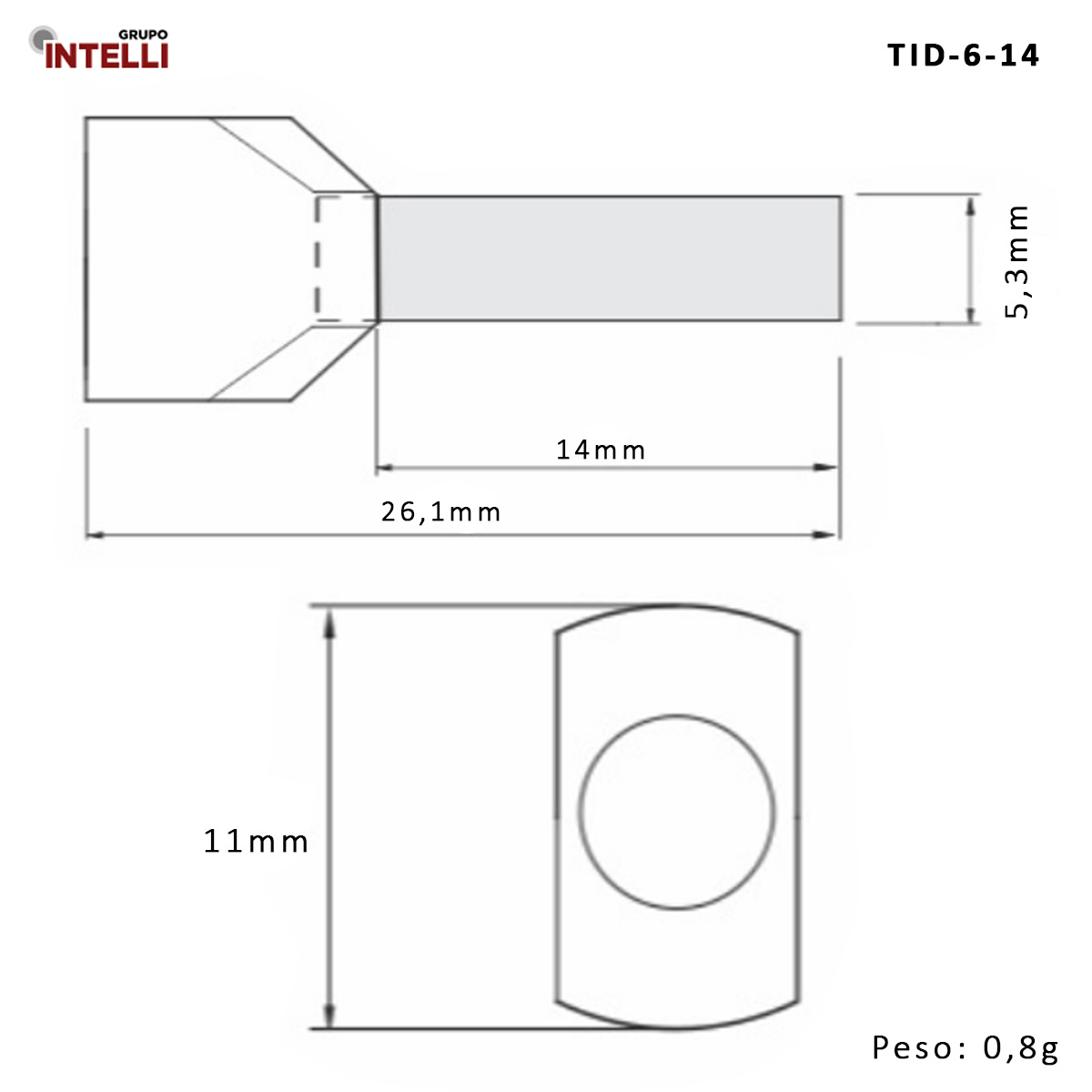 Terminal Tubular Ilhos Duplo 6,00Mm (10Awg) Pre-Isolado Amarelo 30131 Intelli