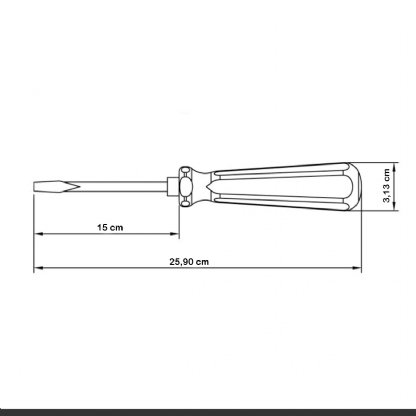 Chave Fenda Simples 5/16X6 Polegadas 8X150mm - Tramontina