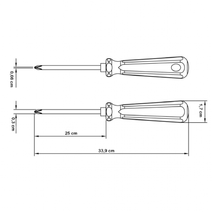 Chave Fenda Ponta Cruzada Philips Ph0 1/8X10 Polegadas 3X250mm - Tramontina