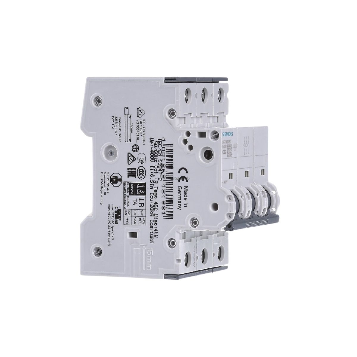 Disjuntor Mini Din Tripolar 32A Curva C 20kA 220/380V - Siemens