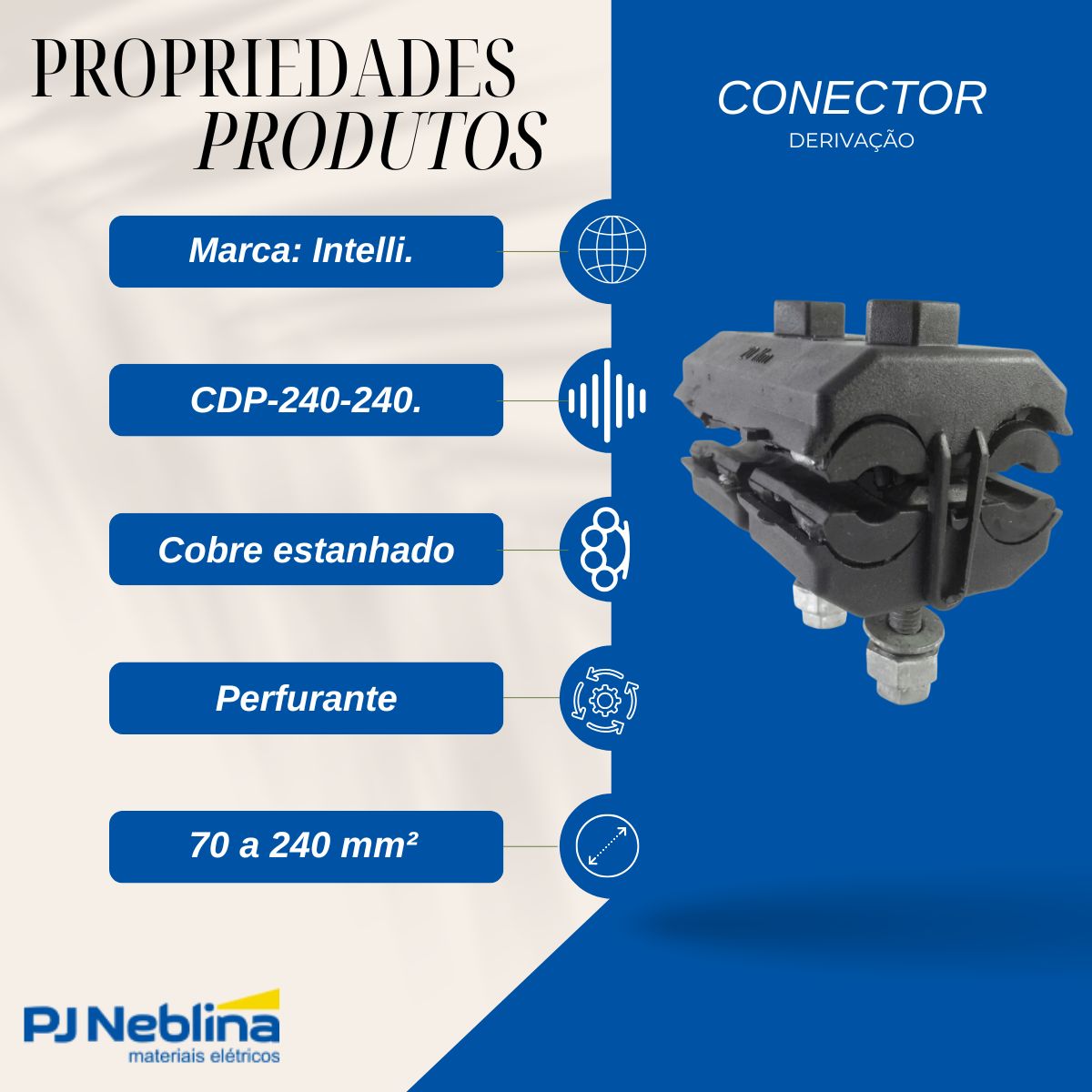 Conector Derivação Polímero Perfurante Princ 70-240Mm - Intelli