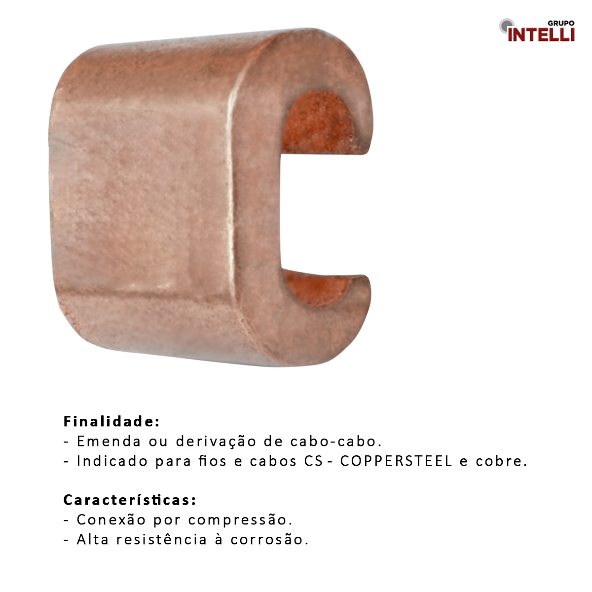Conector Aterramento Compressão Simples Cobre Cabo/Cabo 16-50Mm Cco 11059 Intelli