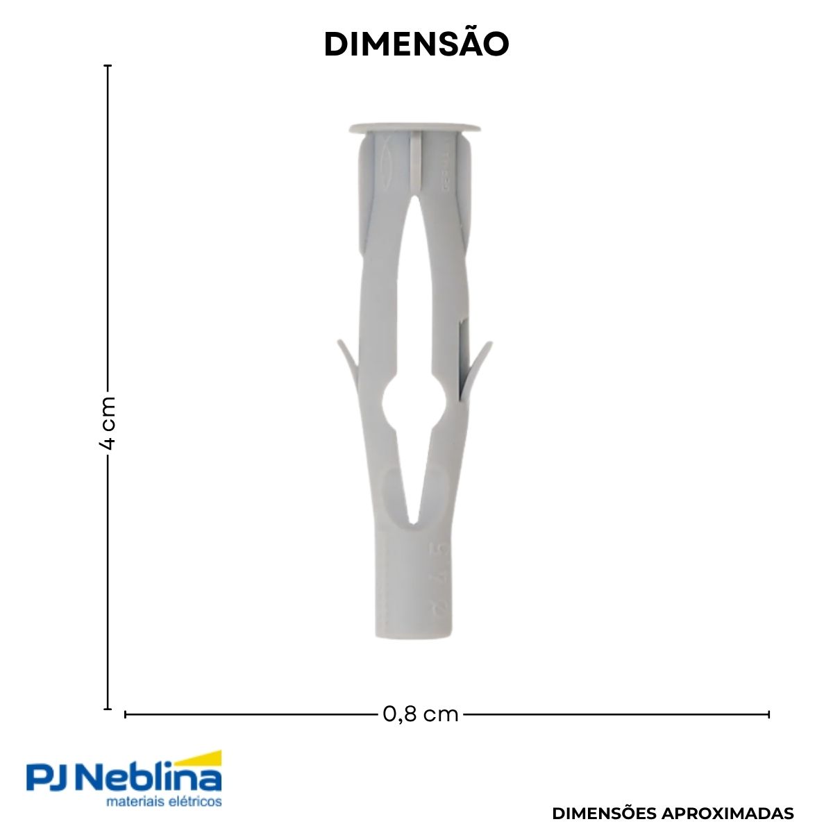 Bucha Fixação Universal Fu8 8Mm Nylon Cinza - Fischer