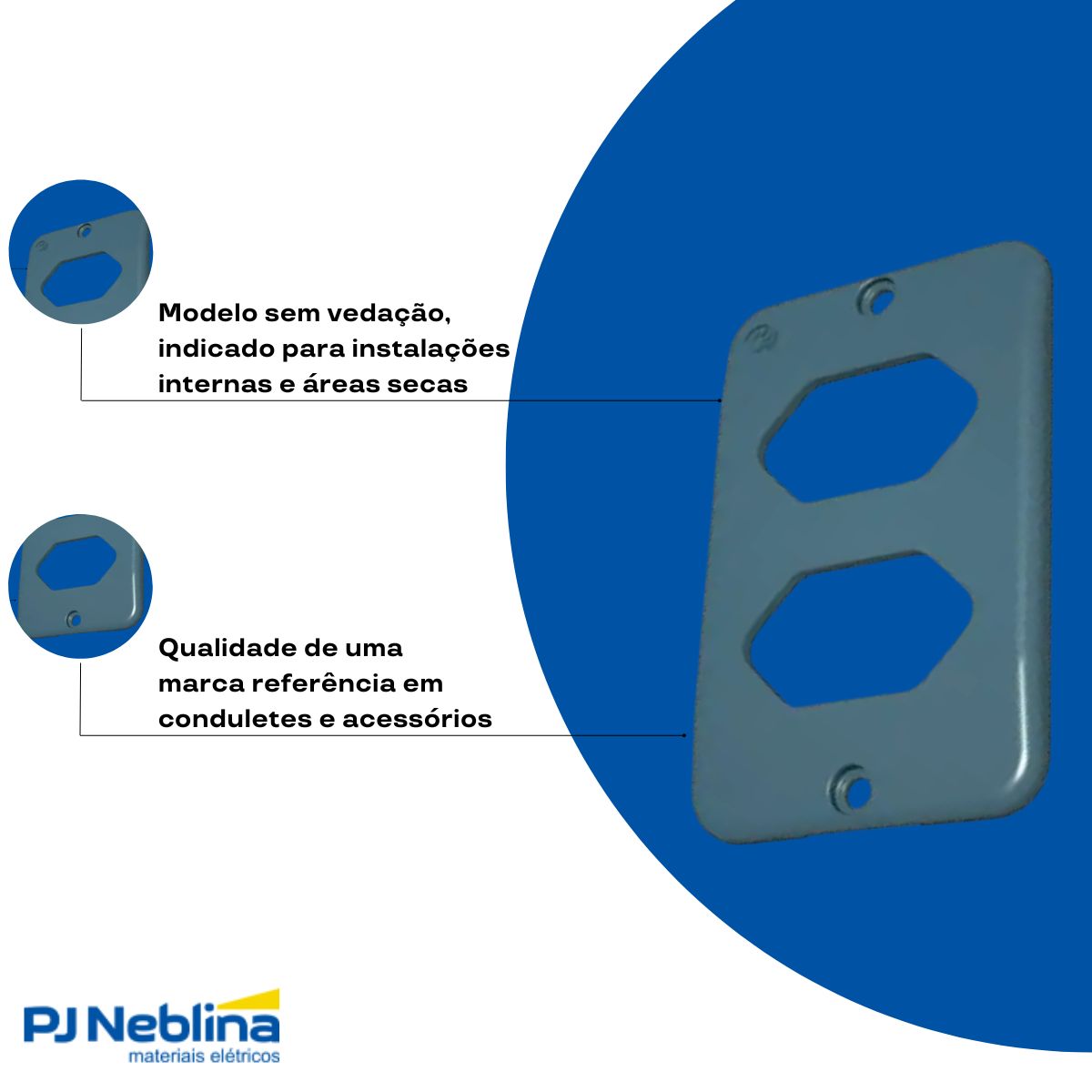 Tampa Condulete 2 Tom Hexagonal Pvc 1Pol Cz S/Vedação - Tigre