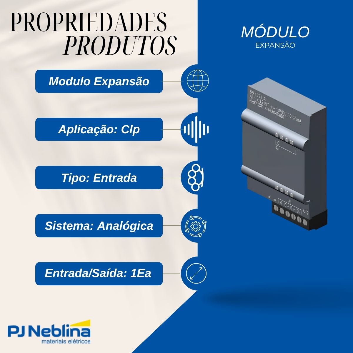 Modulo Expansão Clp Entrada Analógica 1Ea Sb 1231 Simatic S7-1200 - Siemens