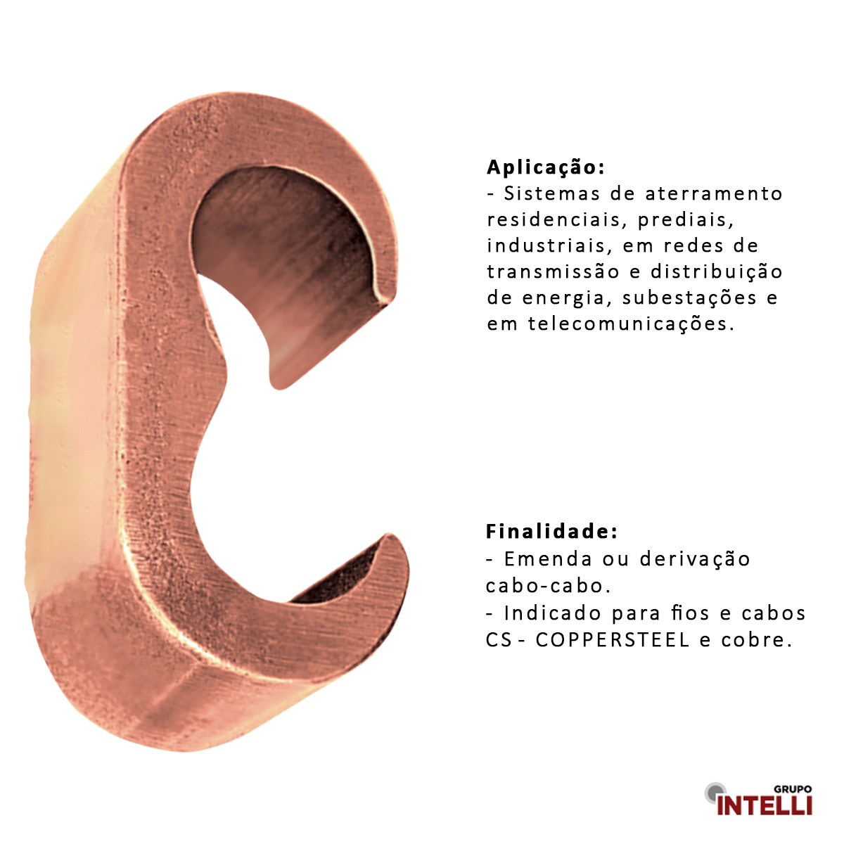 Conector Aterramento Compressão Simples Cobre Cabo/Cabo 35-70Mm Sacc 10314 Intelli