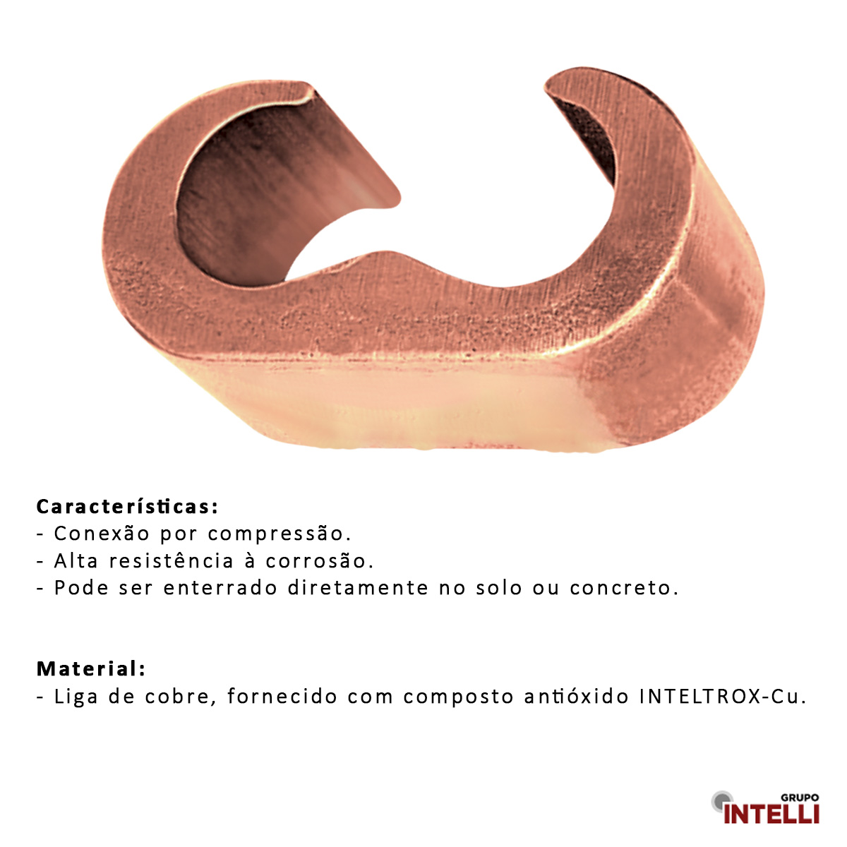 Conector Aterramento Compressão Simples Cobre Cabo/Cabo 35-70Mm Sacc 10314 Intelli