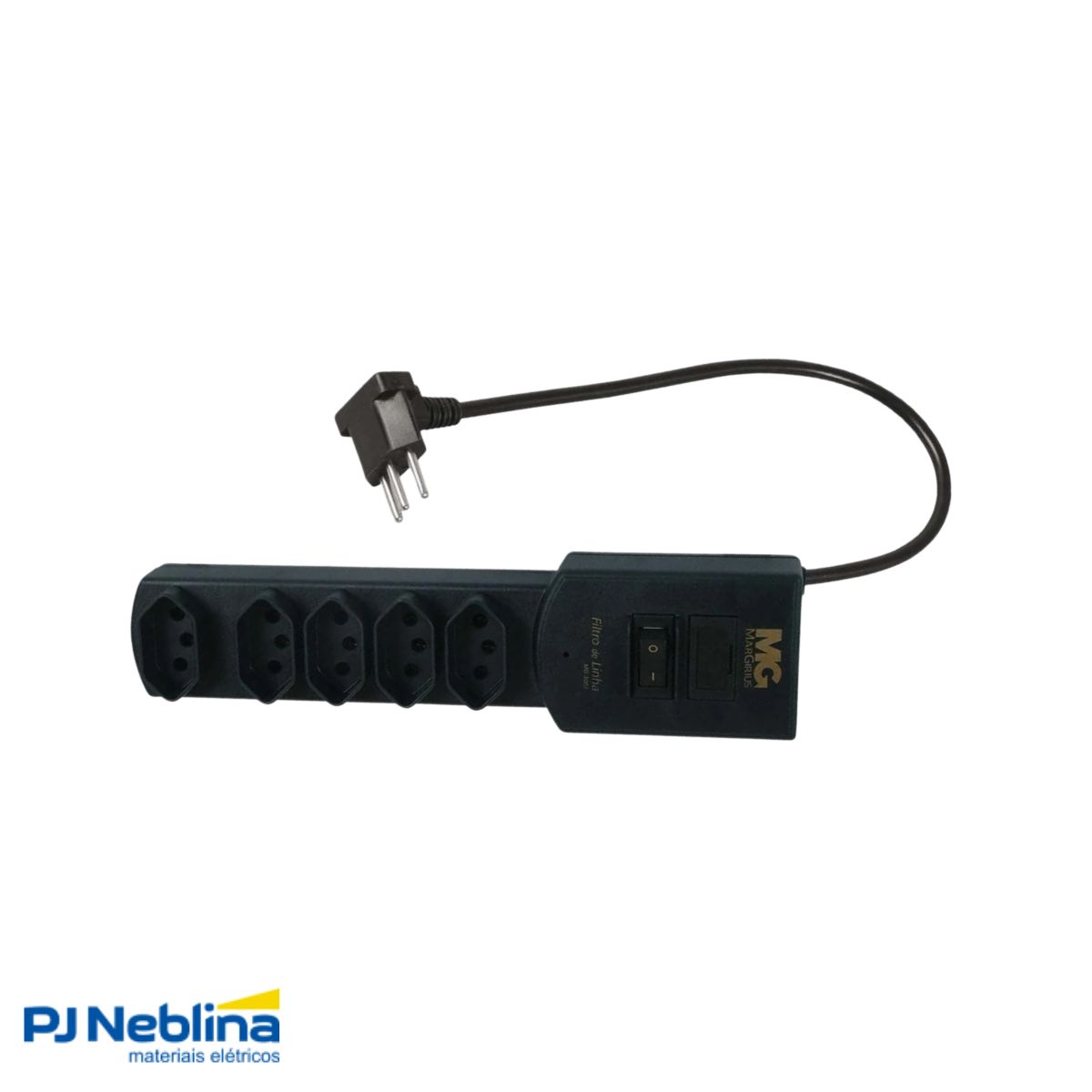 Filtro de Linha Pvc 5 Tomadas 2p+t 10a 250v Pt Cb Pp 1,5m C/