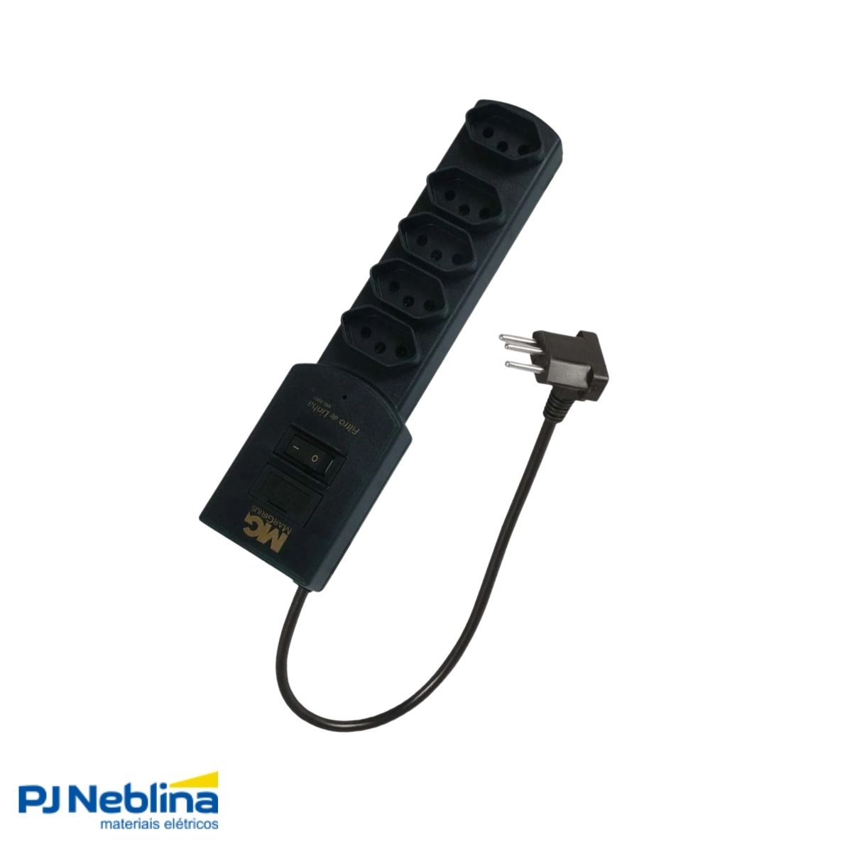 Filtro de Linha Pvc 5 Tomadas 2p+t 10a 250v Pt Cb Pp 1,5m C/