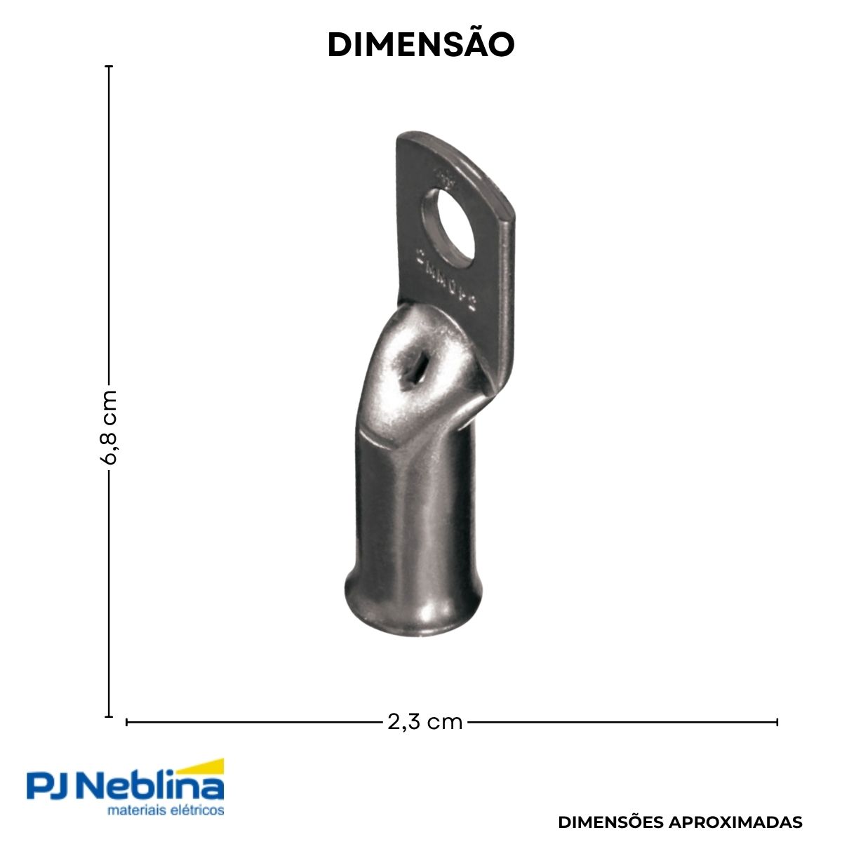 Terminal Compressao 95mm 2 Compr 1 Furo F=10,5mm 3/8 (m10)