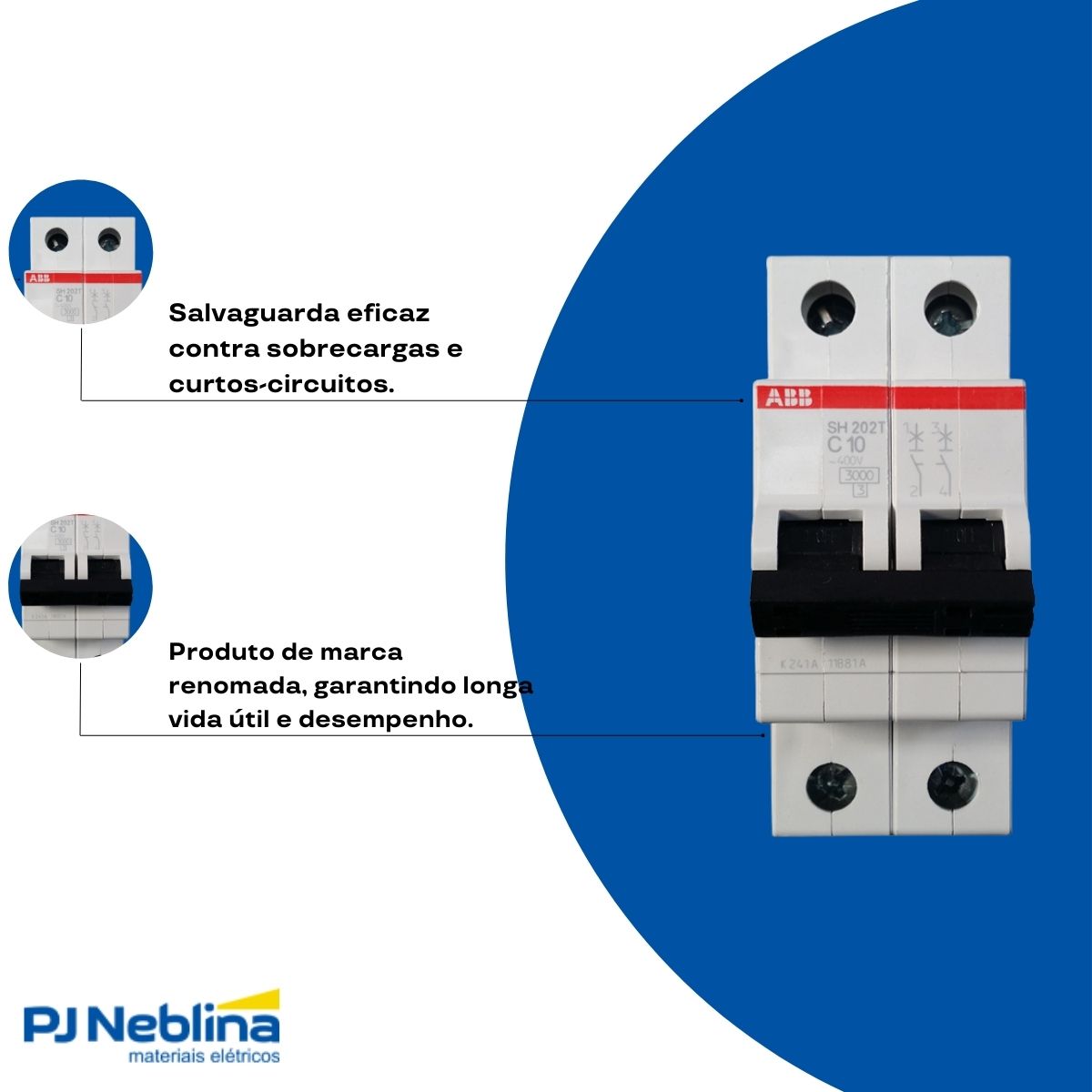 Disjuntor Mini Din Bipolar 25A Curva C 5Ka 230V - Abb