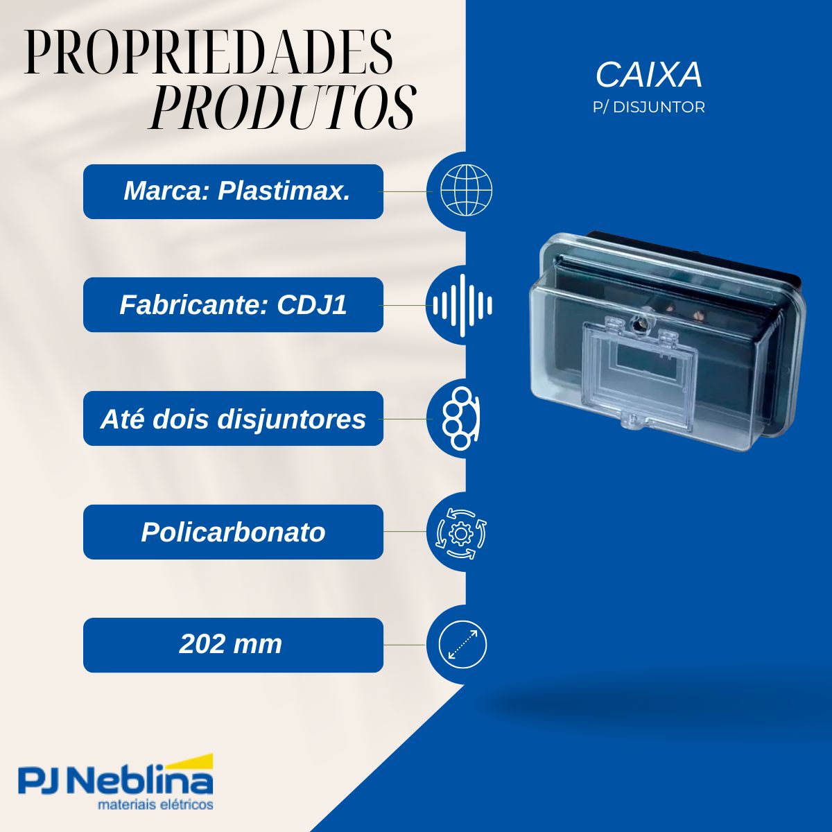 Caixa Proteção P/Disjuntor Monofásico - Plastimax