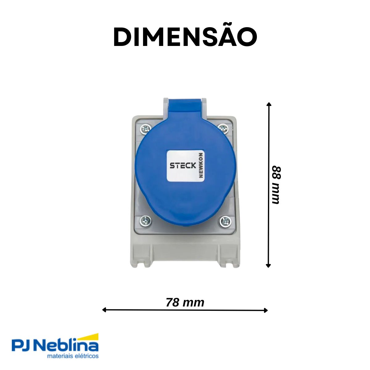 Plug Fixação Azul Sobrepor 32A 200/250V 2P+T 6H - Steck