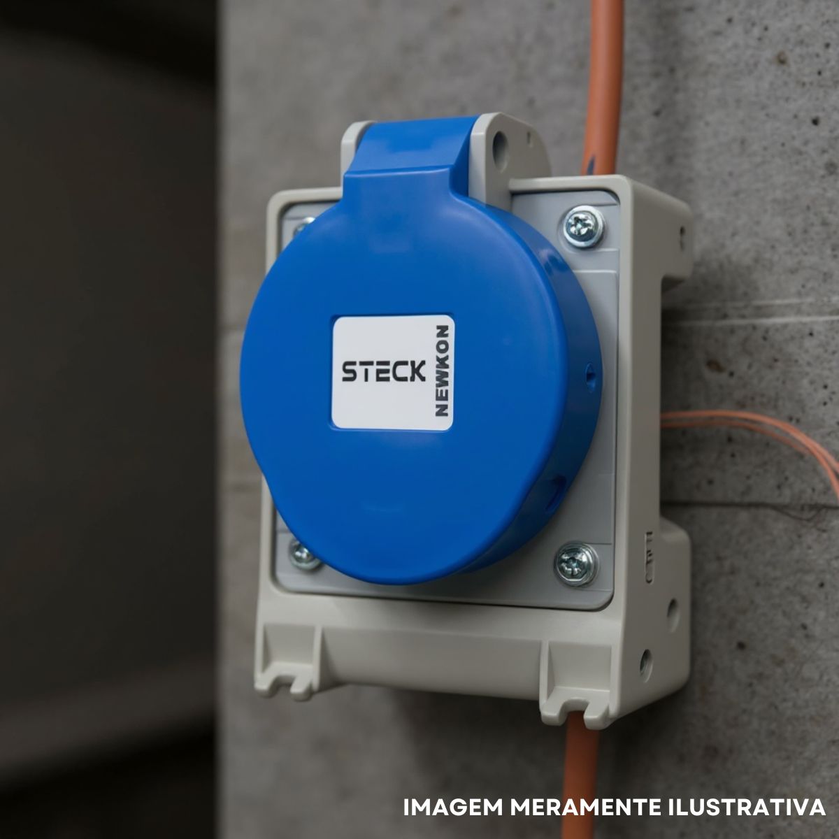 Plug Fixação Azul Sobrepor 32A 200/250V 2P+T 6H - Steck