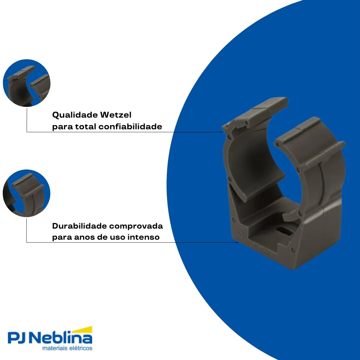 Braçadeira Pvc 2Pol Preto - Wetzel