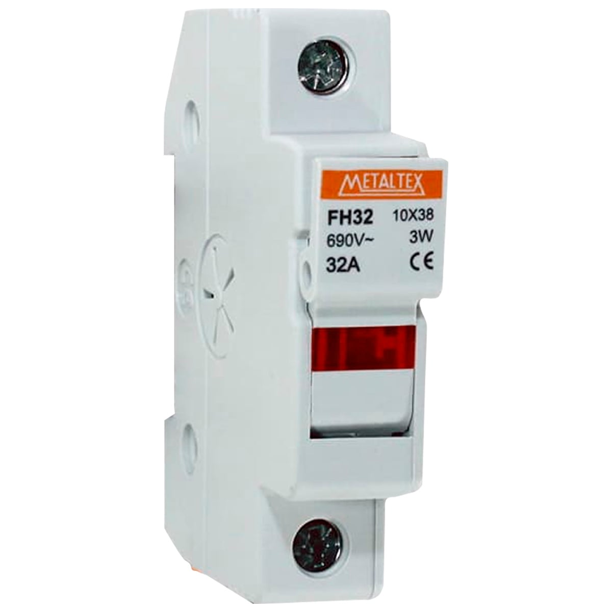 Porta Fusível Unipolar 10x38Mm Com Detecção Fusível Aberto 32A 690V Fh321 - Metaltex