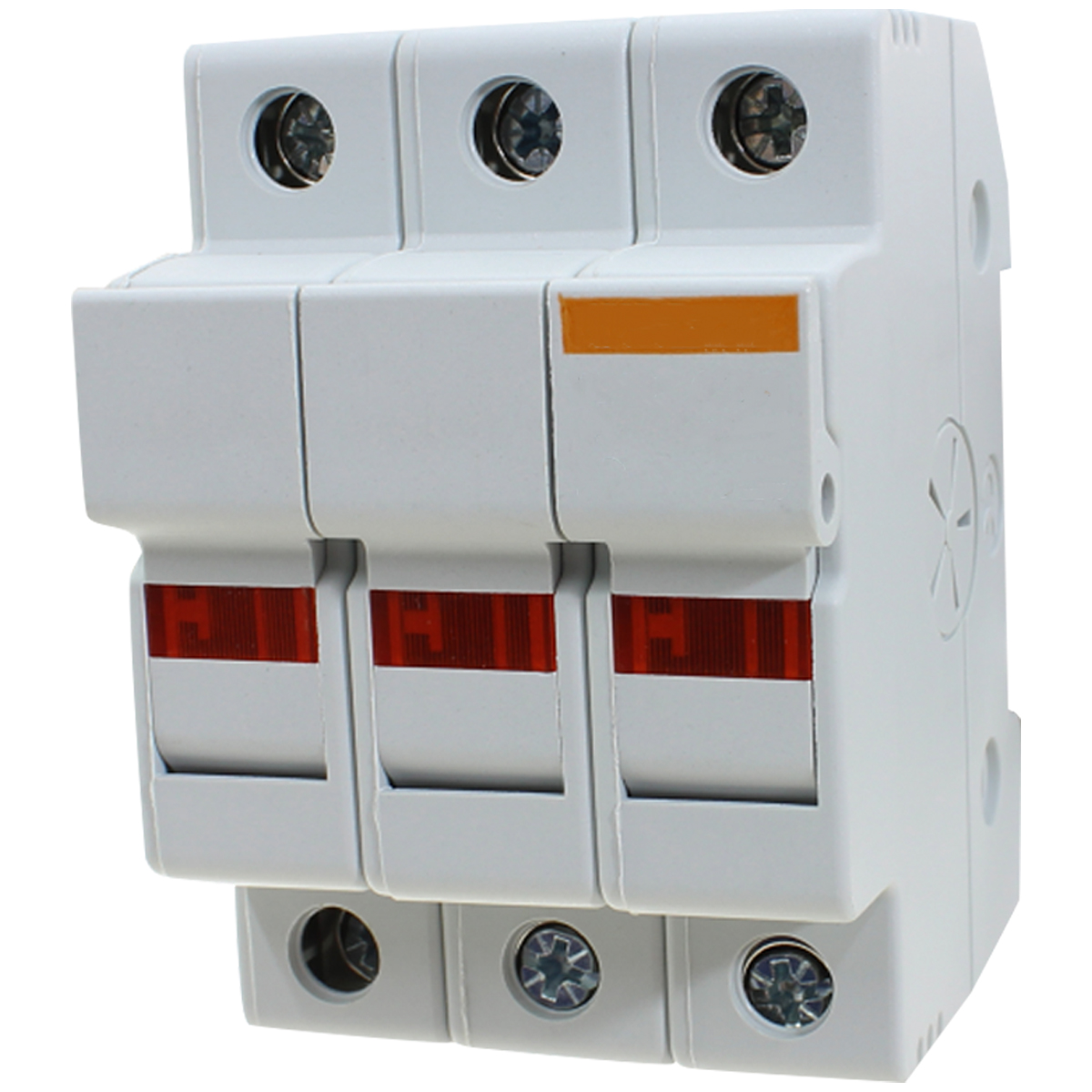 Porta Fusível Tripolar 10x38Mm Com Deteção Fusível Aberto 32A Fh323 - Metaltex