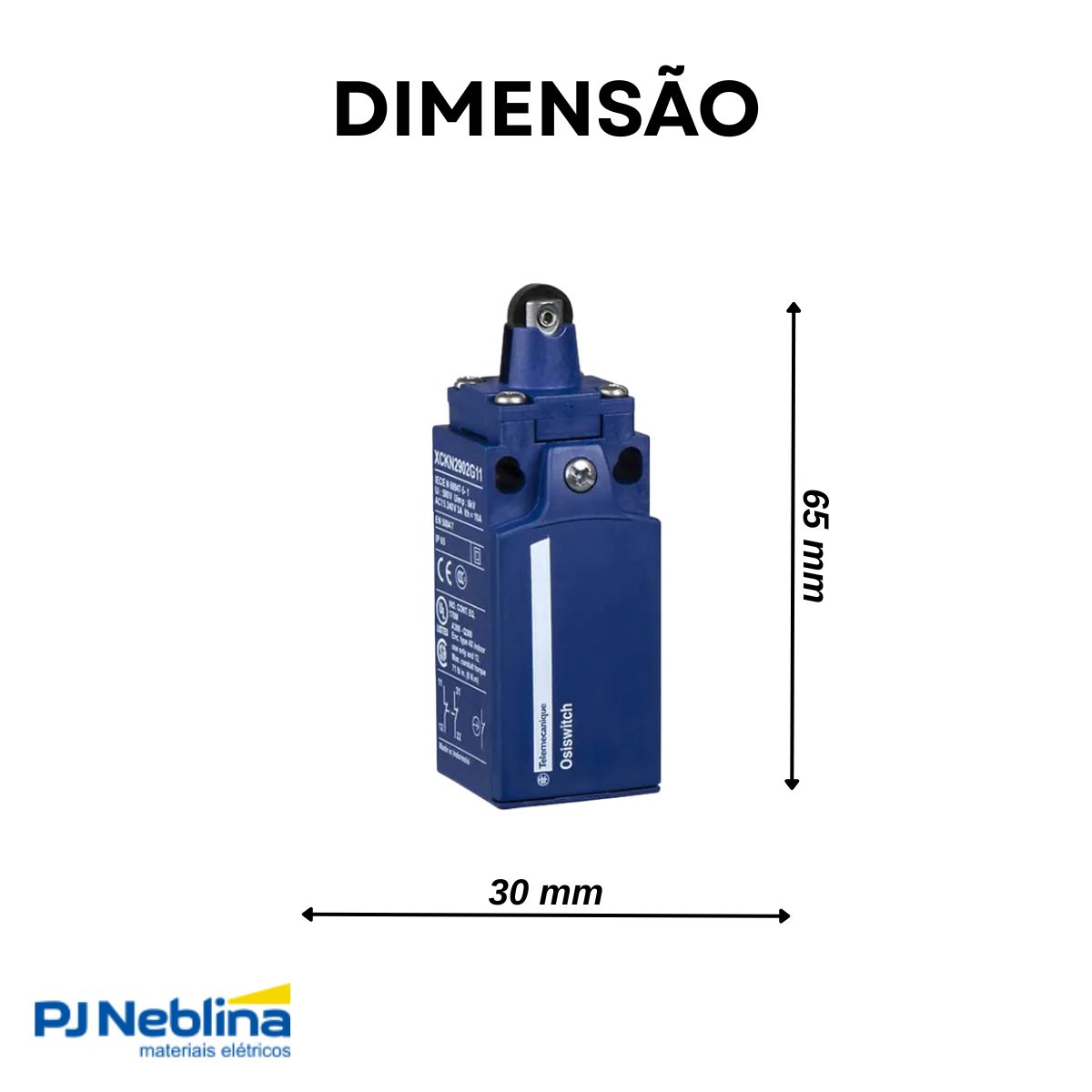 Chave Fim De Curso Pistão C/Roldana 3A 1Na+1Nf Ip65 - Telemecanique