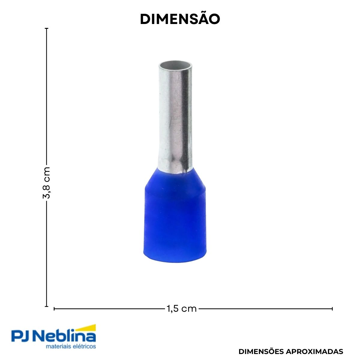 Terminal Tubular (Ilhos) 50Mm (1Awg) Pré-Isolado Azul - Magnet