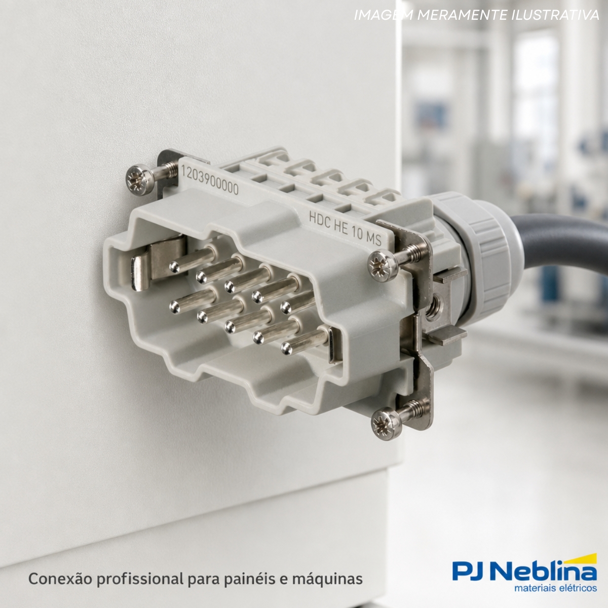 Porta Contato Tomada Multipolar Macho 10P 16A 500V Policarbonato Bege - Conexel