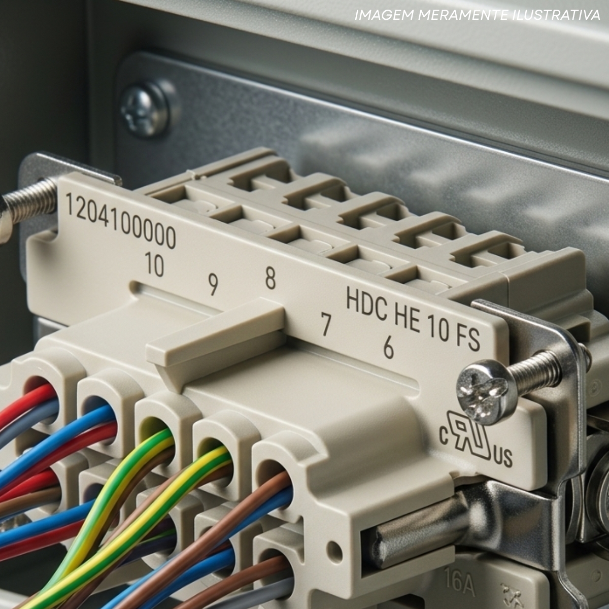 Porta Contato Tomada Multipolar Fêmea 10P 16A 500V Policarbonato Bege - Conexel