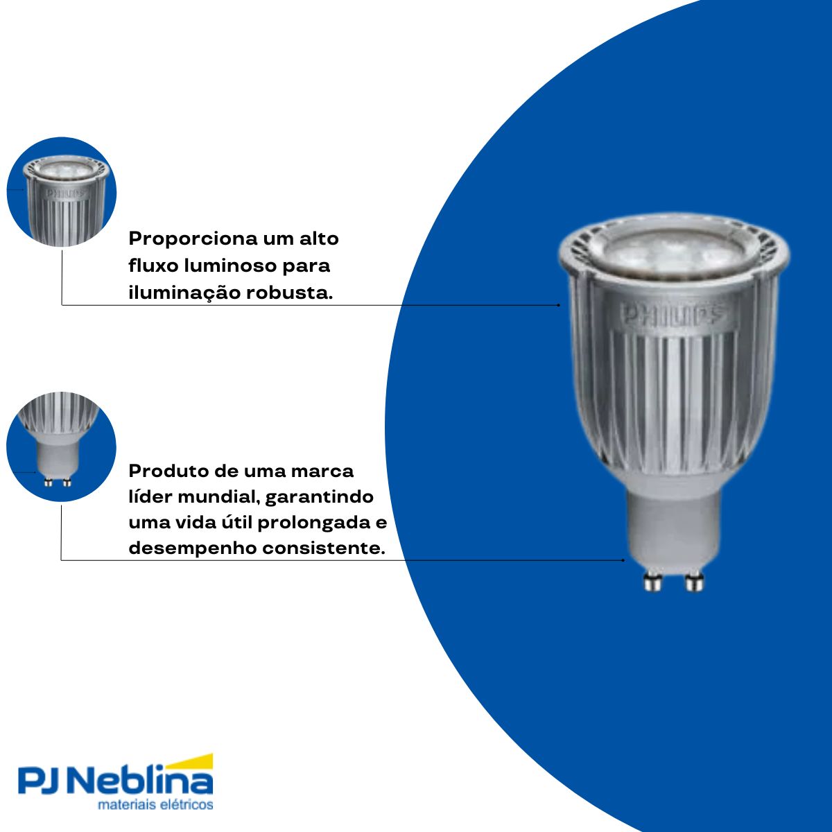Lâmpada Led Dicroica Mr16 8W 220-240V Gu10 2700K Branco Quente Luz Amarela 430Lm 25G Dimerizavel - Philips