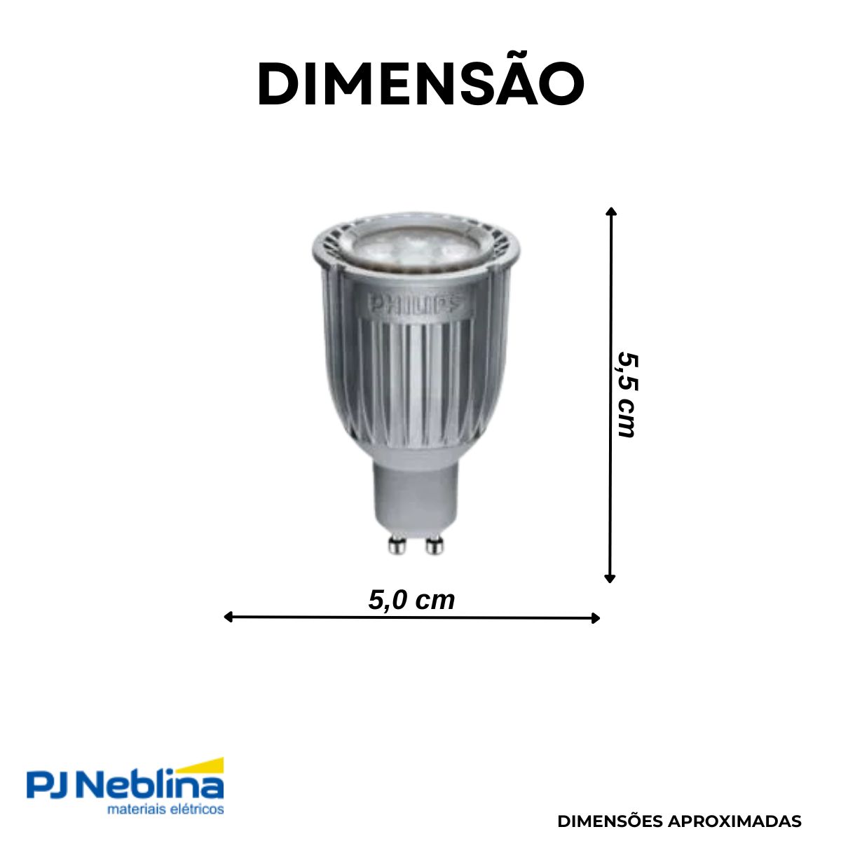 Lâmpada Led Dicroica Mr16 8W 220-240V Gu10 2700K Branco Quente Luz Amarela 430Lm 25G Dimerizavel - Philips