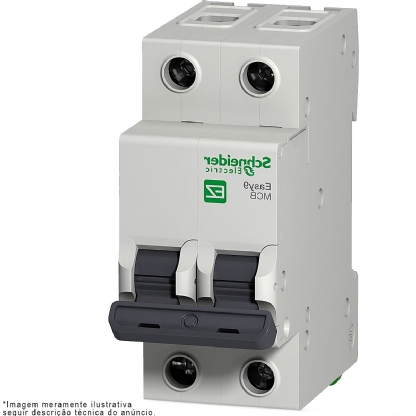 Disjuntor Mini Din Bipolar 40A Curva C 3Ka 230/400V EZ9F33240 - Schneider Electric