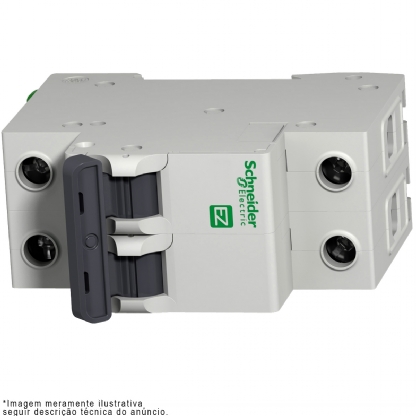 Disjuntor Mini Din Bipolar 16A Curva C 3Ka 230/400V EZ9F33216 - Schneider Electric