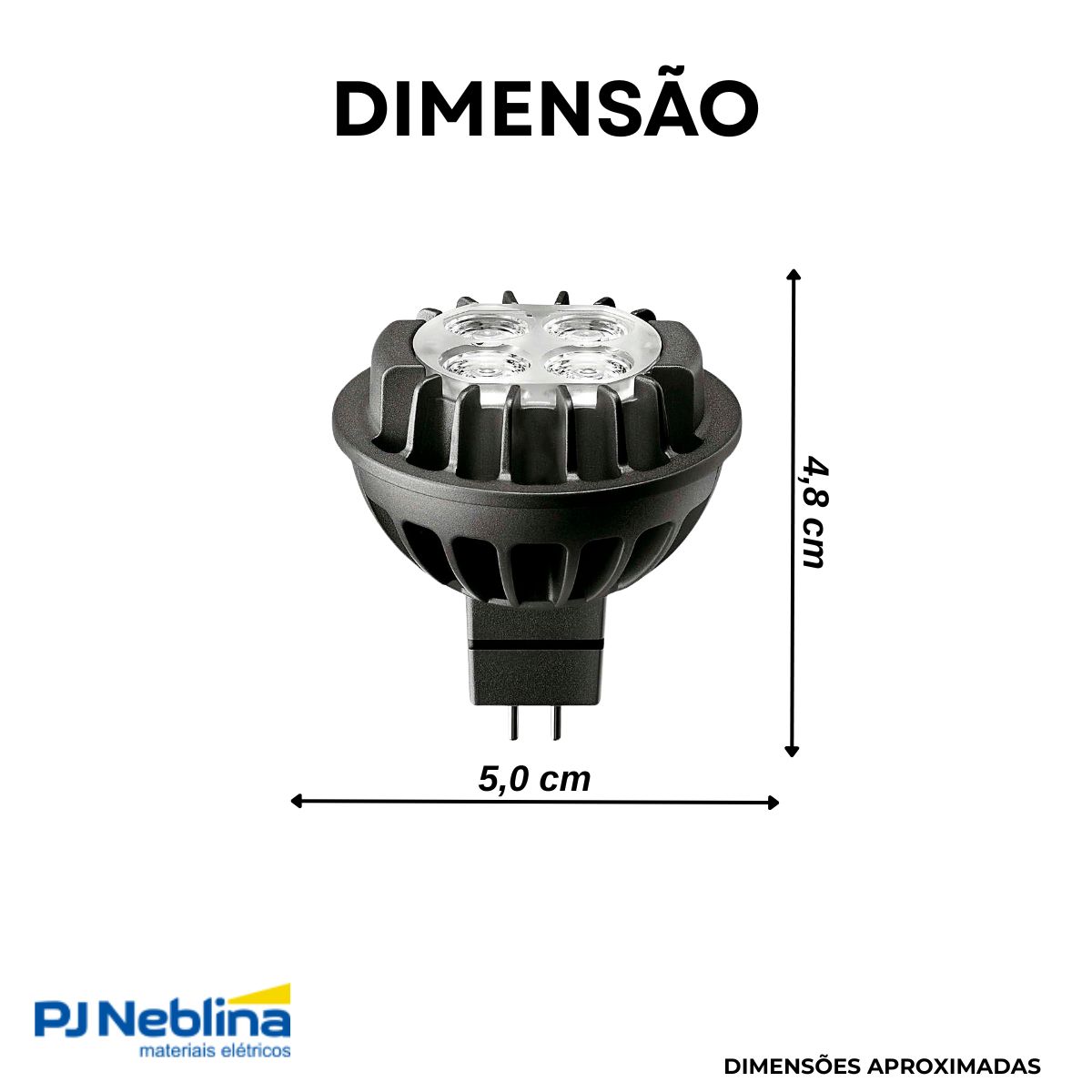 Lâmpada Led Dicroica Mr16 7W 12V Gu5,3 2700K Branco Quente Luz Amarela 420Lm 36G - Philips