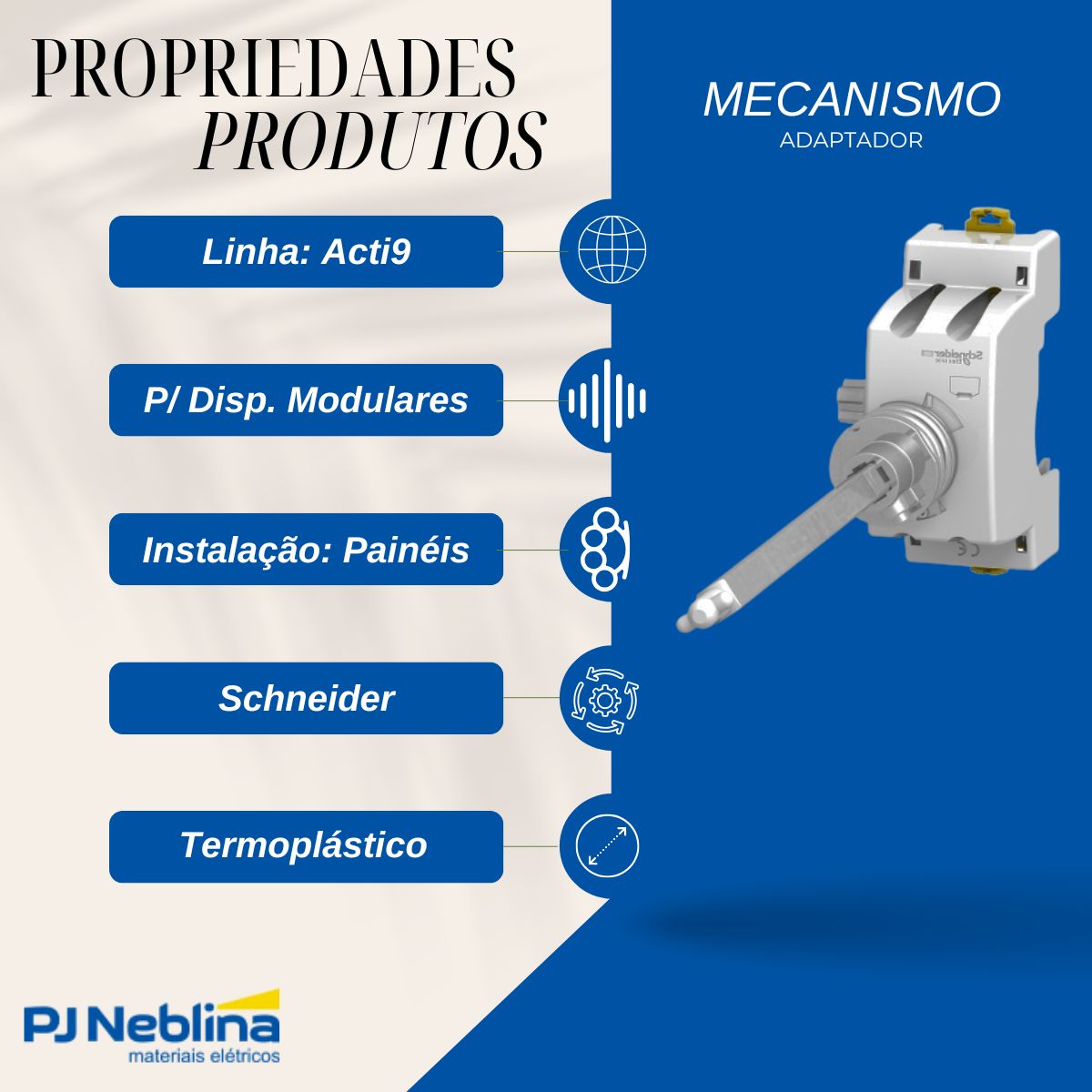 Mecanismo Adaptador P/Manopla Rot - Schneider