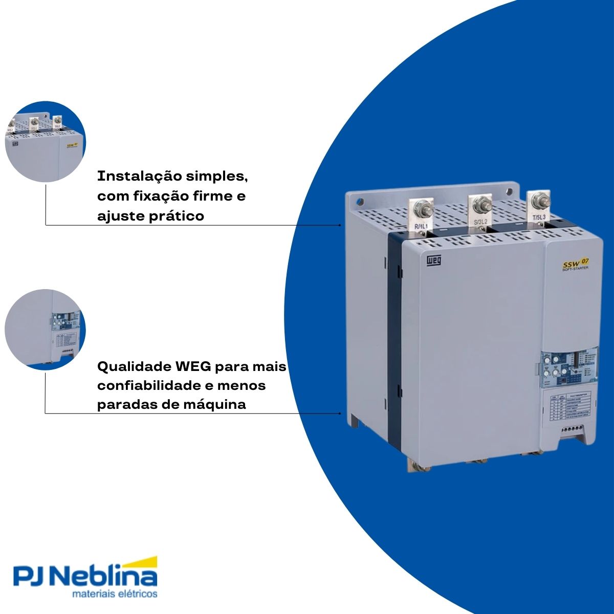 Chave Partida Softstarter Trifásico 412A 220-575V 330Kw Ip00 - Weg