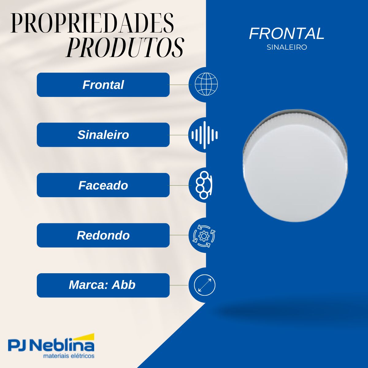 Frontal Sinaleiro Faceado Red 22,5mm Plastico Bc Plastico Pt