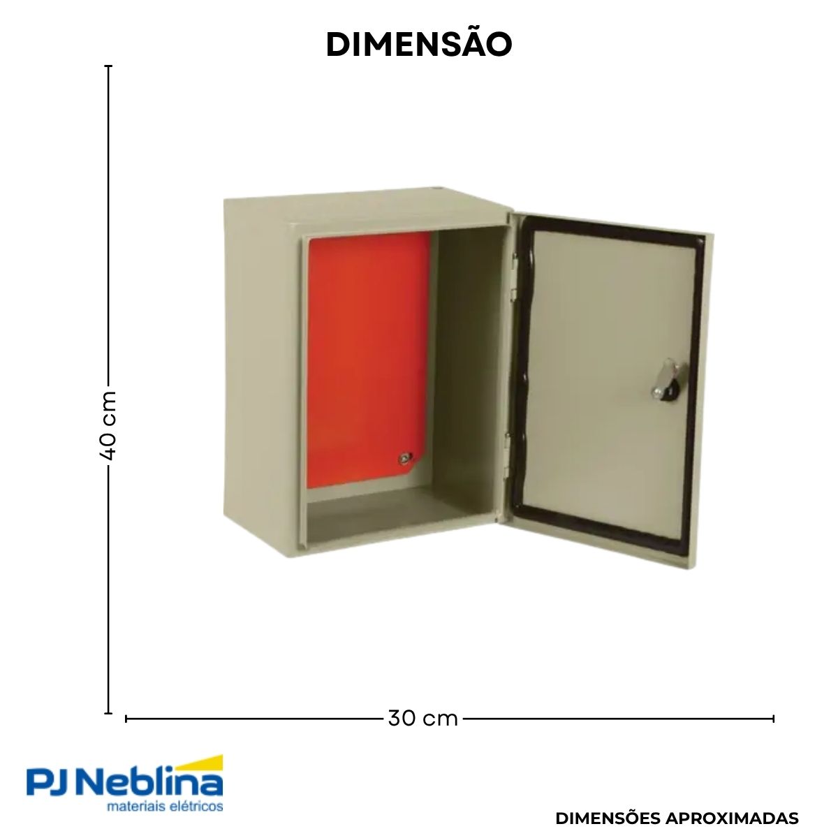 Quadro Comando Sobrepor Metálico Bg (Ral 7032) 400X300X200Mm Porta Lisa - Cemar