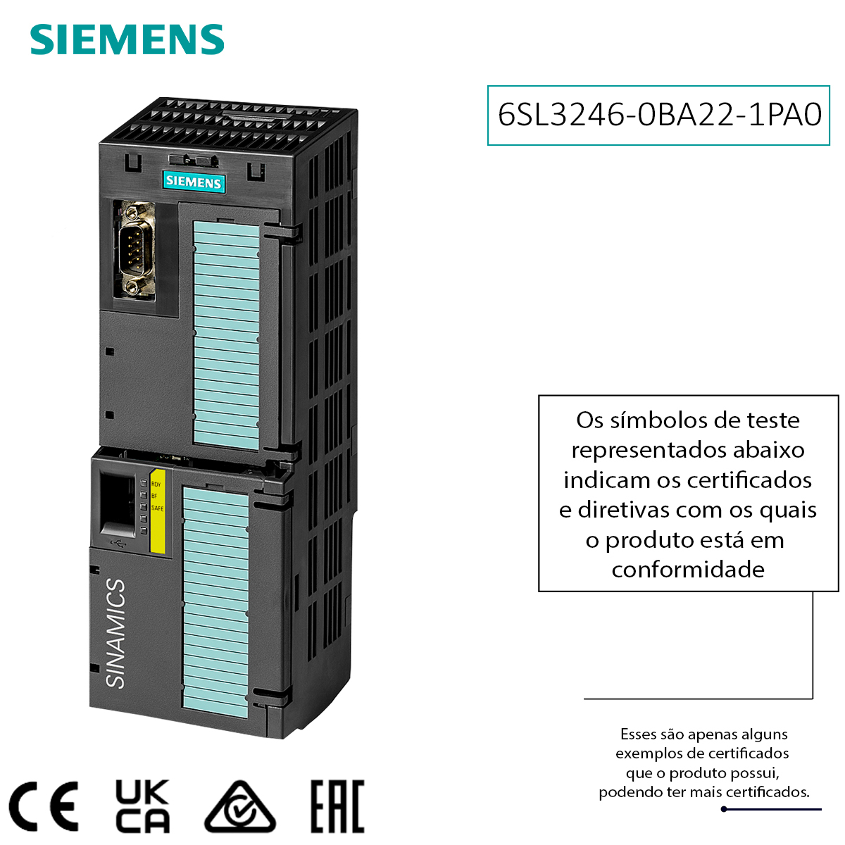 Unidade Controle G120 Cu250S-2 Dp 6SL32460BA221PA0 - Siemens