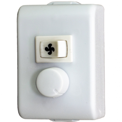 Conjunto 1 Variador Ventilador + 1 Interruptor 10A 127V 4X2 Lunare Branco - Pw