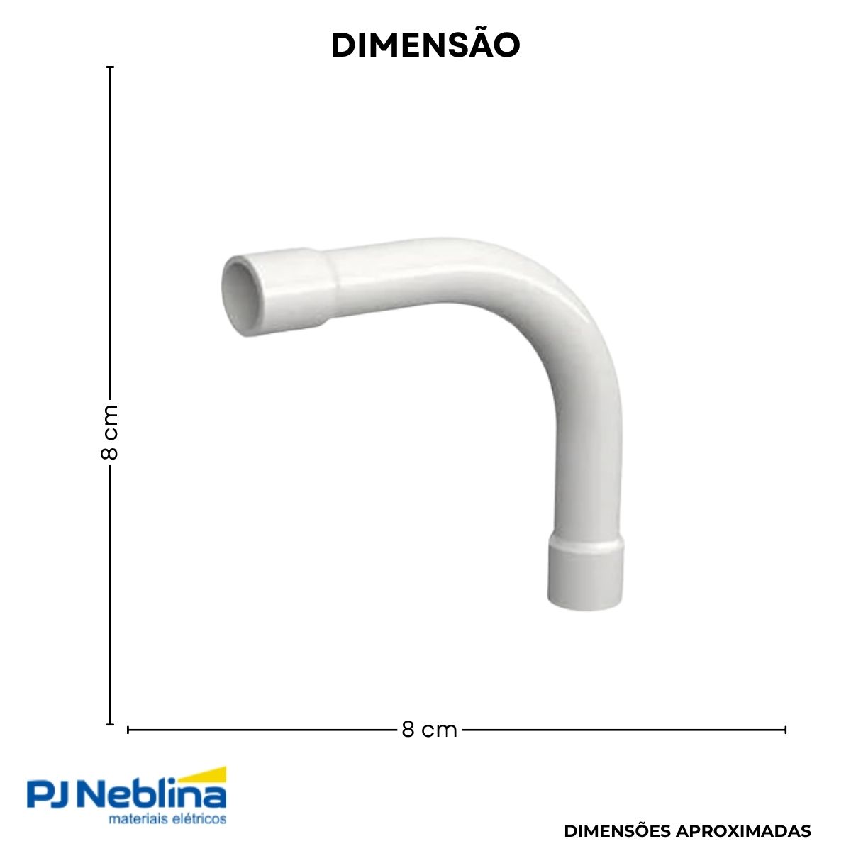 Curva Eletroduto 2 Ponta Bolsa 90G 3/4 Pvc Branco S/Rosca - Wetzel