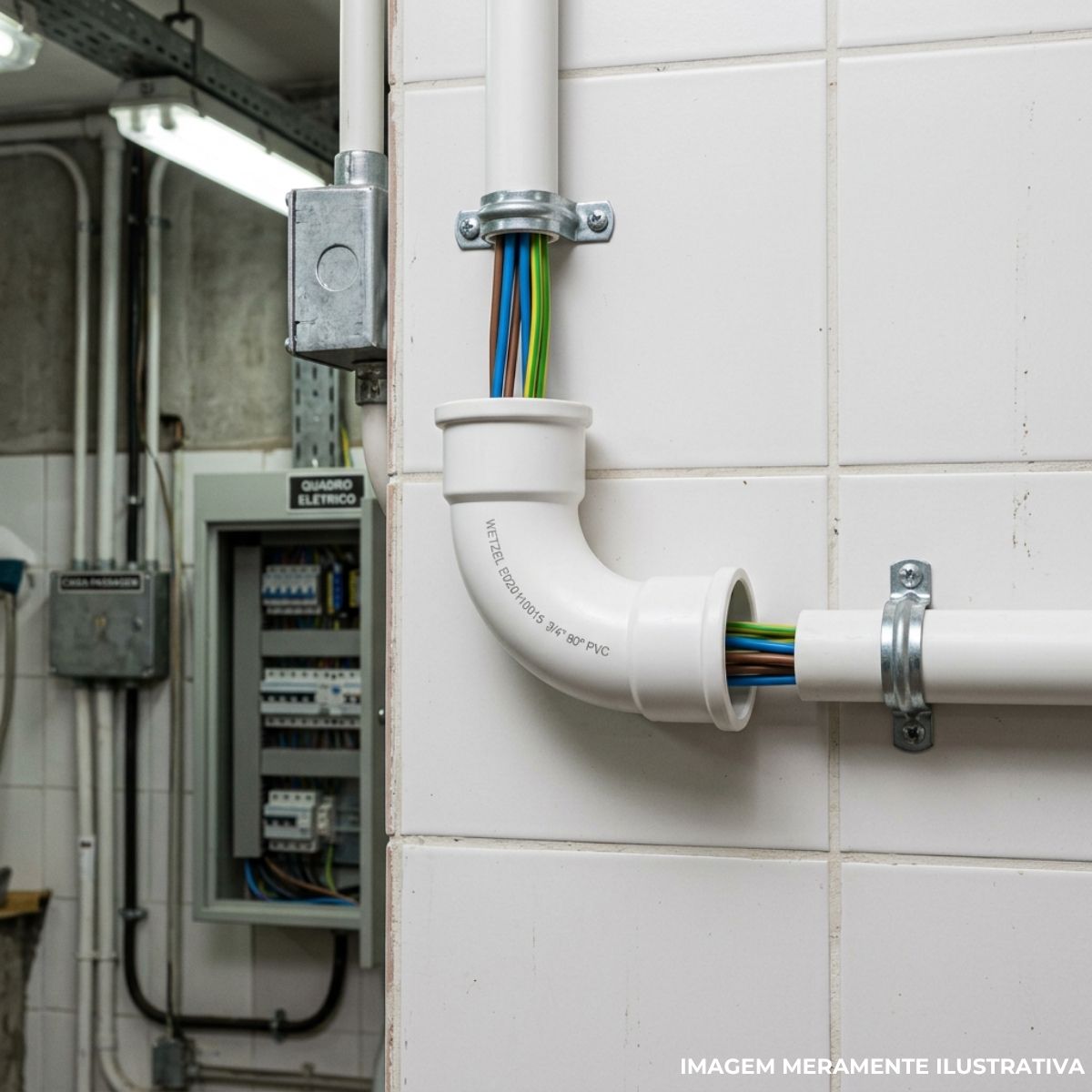 Curva Eletroduto 2 Ponta Bolsa 90G 3/4 Pvc Branco S/Rosca - Wetzel