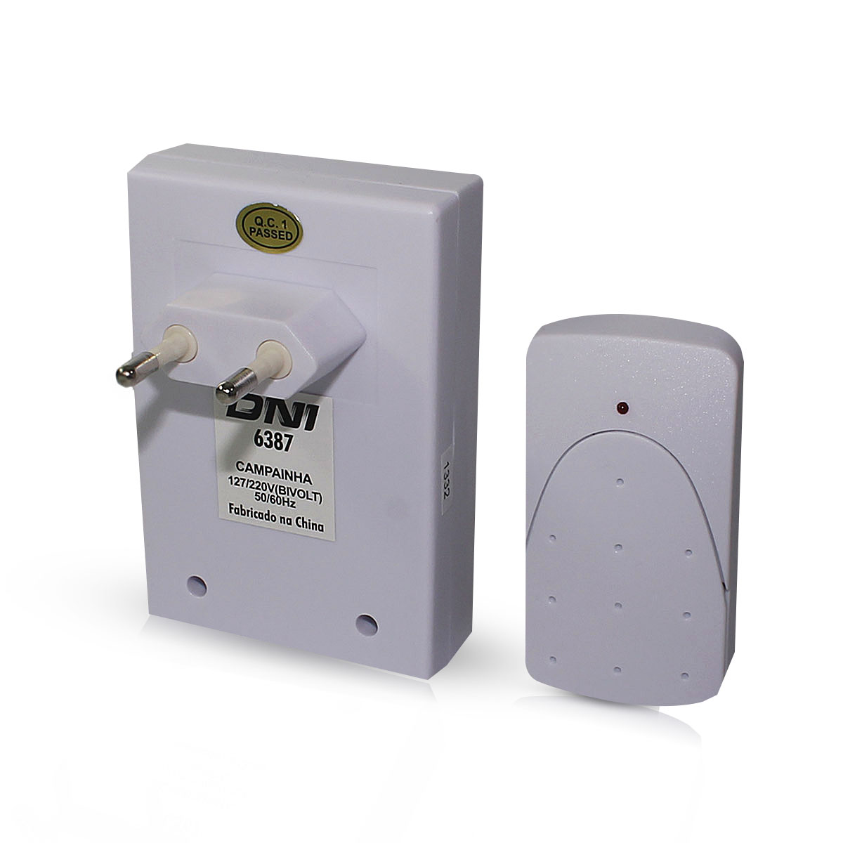 Campainha Eletrônica Sem Fio Branco Bivolt Sons Diversos - Dni