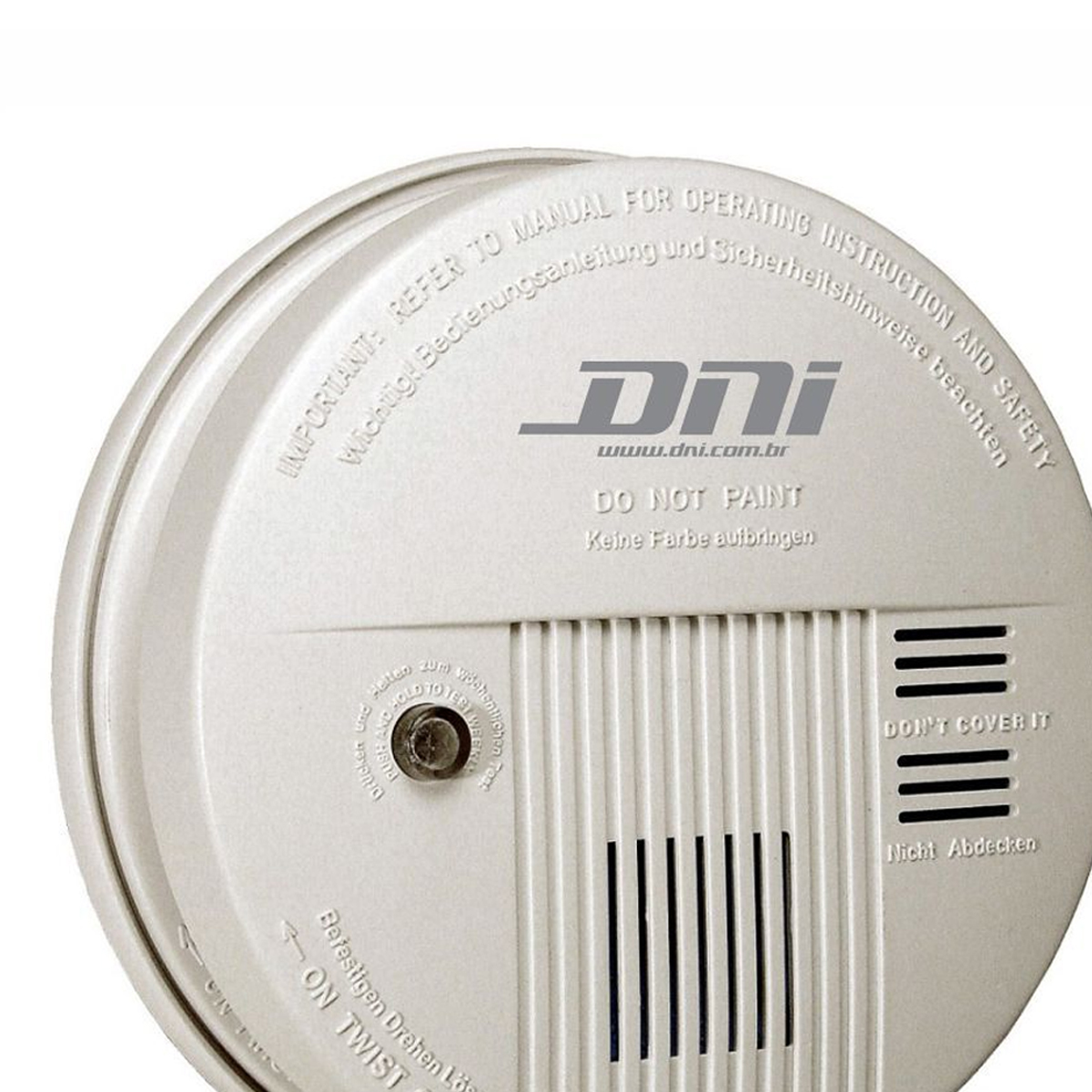 Detector De Fumaça Com Sirene Inclusa Bateria 9V Com Led Com Saída Nf 12-25mA Branco - Dni