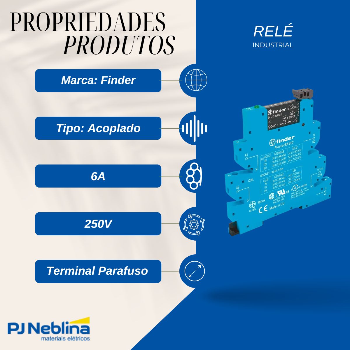 Rele Interface Acoplado 6a 24vca/cc 1rev (spdt)
