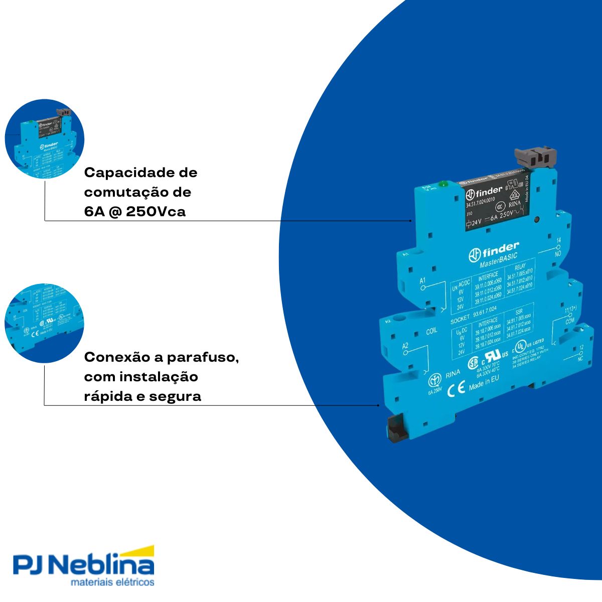 Rele Interface Acoplado 6a 24vca/cc 1rev (spdt)