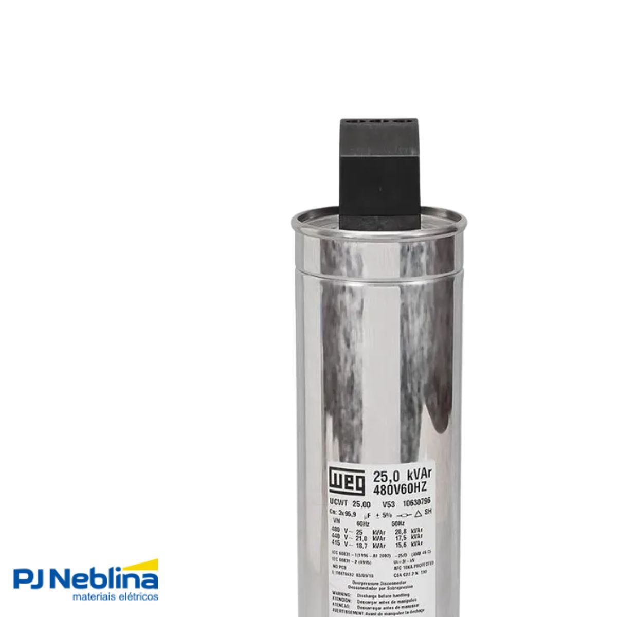 Capacitor Correção Fator Potencia Heavy Duty Trifásico 7,5Kvar 380V 60Hz - Weg