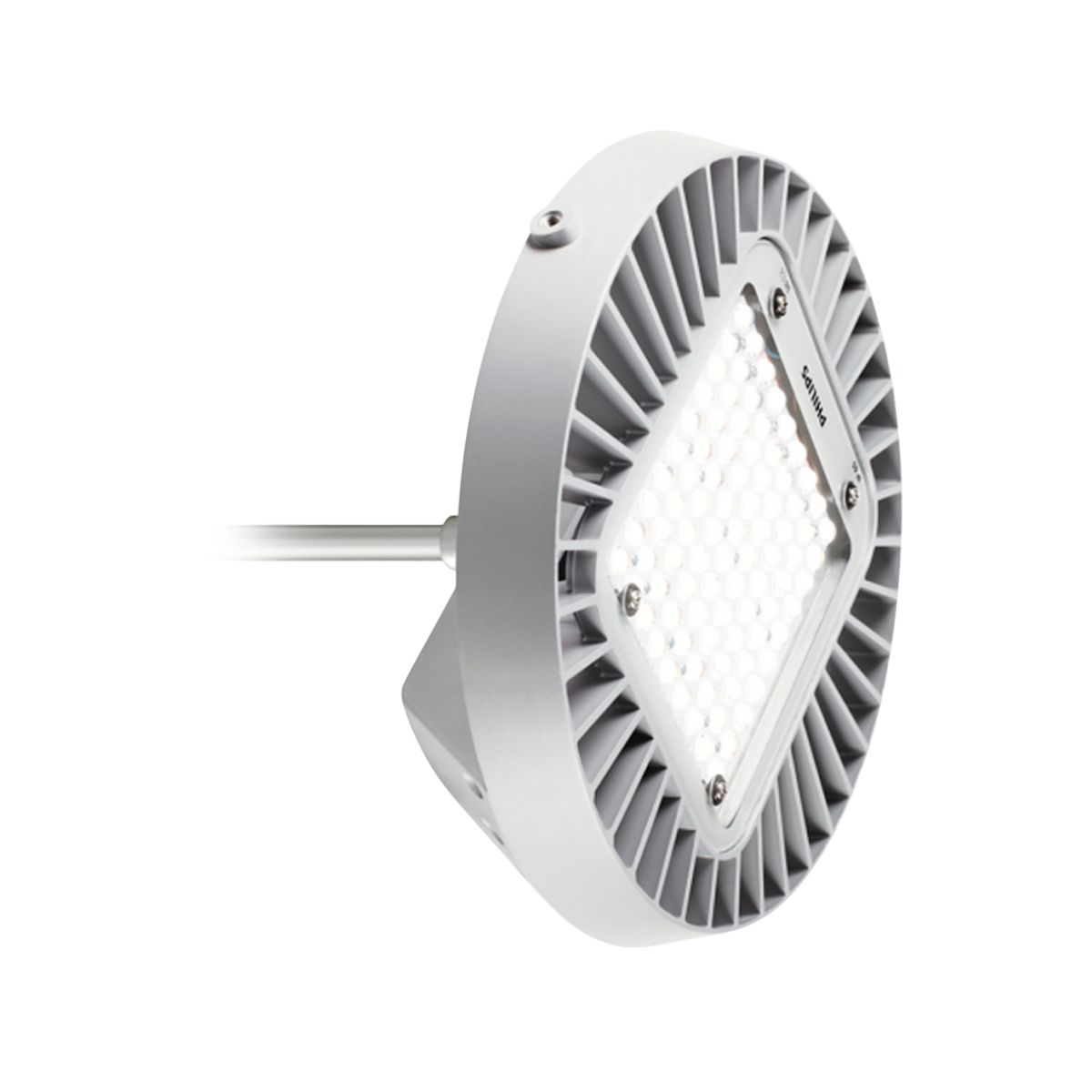 Luminária Industrial Highbay Led Prata 130W 220/240V 4000K Branco Neutro 14000Lm Difusor Vidro Temperado Facho Aberto - Philips