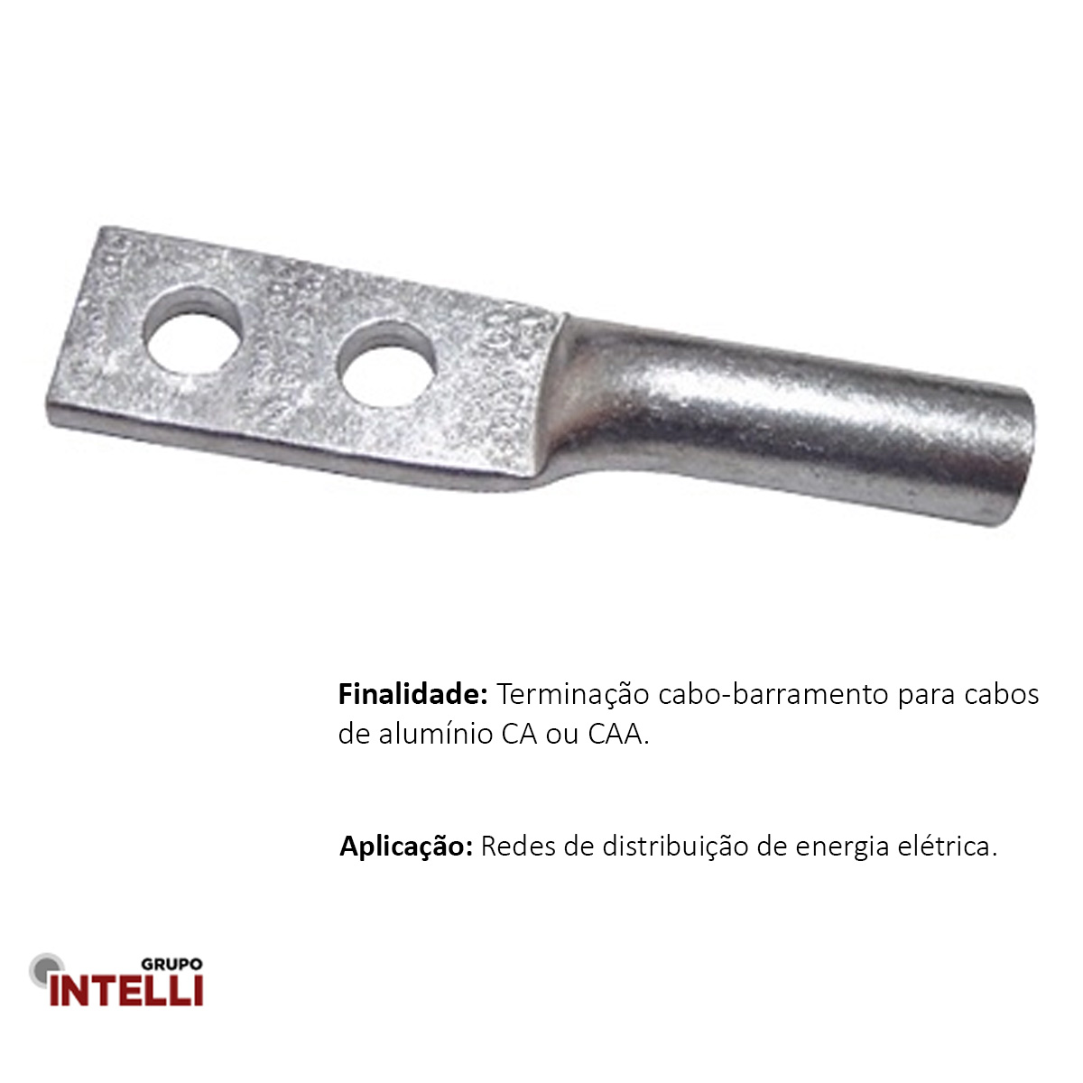 Terminal Compressão Cabo/Barramento 120Mm 2 Furos F=14Mm 1/2 Polegadas M12 Tal-2 Intelli