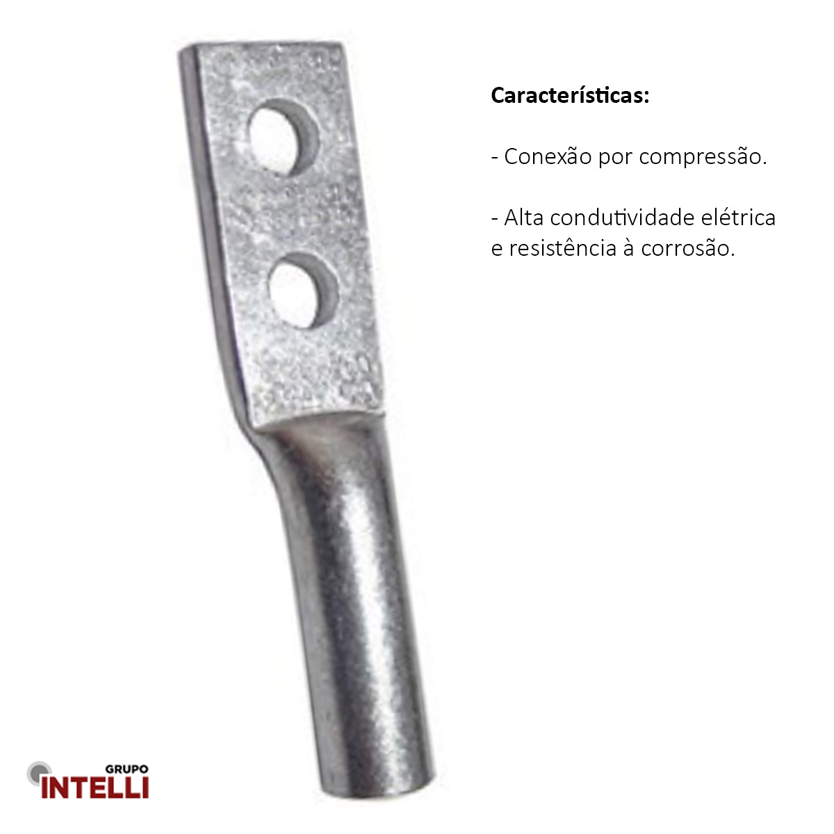 Terminal Compressão Cabo/Barramento 120Mm 2 Furos F=14Mm 1/2 Polegadas M12 Tal-2 Intelli